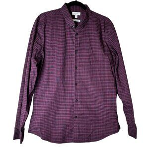 CALVIN KLEIN Infinite Cool NoIron Long Sleeve Plaid Button Down Shirt Size Large